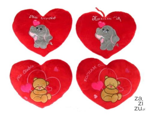 Serce pluszowe 25cm KOCHAM CIĘ / DLA CIEBIE S1331