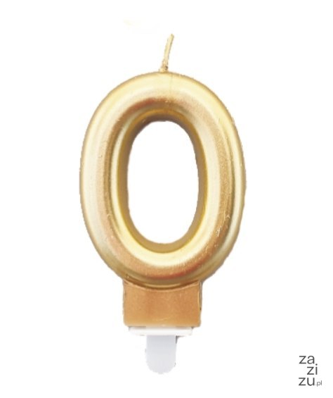 Świeczka 24szt. cyfra złota ,,0'' Świeczka 24szt. cyfra złota ,,0''