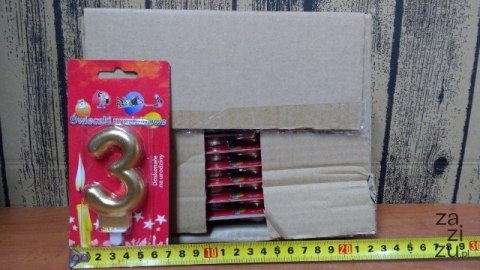 Świeczka 24szt. cyfra złota ,,3'' Świeczka 24szt. cyfra złota ,,3''