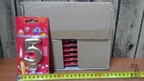 Świeczka 24szt cyfra złota ,,5'' Świeczka 24szt cyfra złota ,,5''