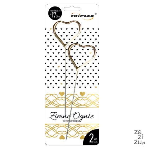 Zimne ognie 2szt serca złote rozm.17,5 cm TXF-318 Zimne ognie 2szt serca złote rozm.17,5 cm TXF-318