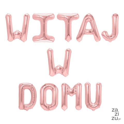 Balon foliowy napis WITAJ W DOMU rose gold 460390 Balon foliowy napis WITAJ W DOMU rose gold 460390