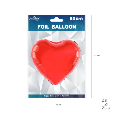 Balon foliowy serce czerwony 80cm Balon foliowy serce czerwony 80cm