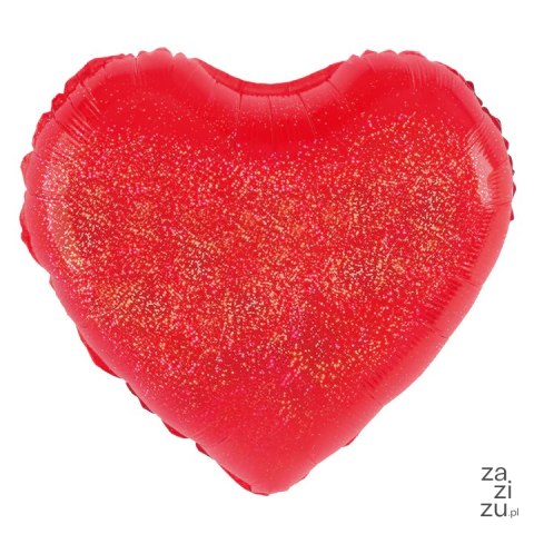 Balon foliowy serce holograficzny czerwony 45cm 161494 Balon foliowy serce holograficzny czerwony 45cm 161494