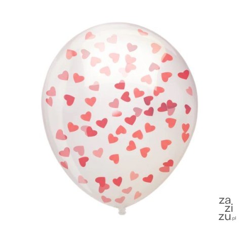 Balon przezroczysty z konfetti Serduszka 12cali 100szt. Balon przezroczysty z konfetti Serduszka 12cali 100szt.