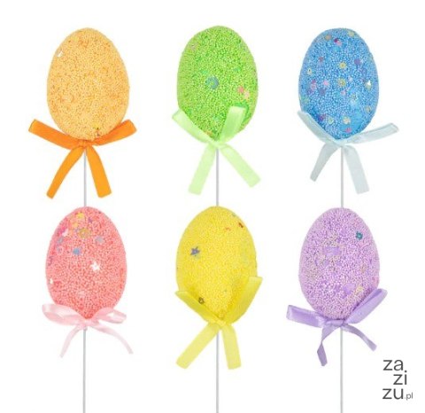 Dekoracja wielkanocna Pisanki na piku mix kolorów 6szt. Dekoracja wielkanocna Pisanki na piku mix kolorów 6szt.