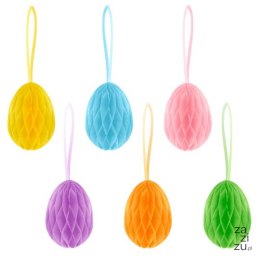 Dekoracje wielkanocne honeycomb Jajka 6szt. mix