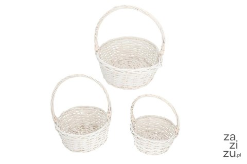 Kpl Koszyk wiklinowy biały 3szt.30x35cm, 25x11,5, 20x25 cm Kpl Koszyk wiklinowy biały 3szt.30x35cm, 25x11,5, 20x25 cm