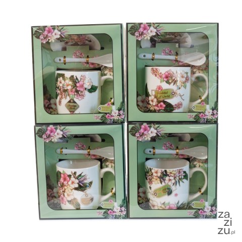 Kubek ceramiczny w ozdobnym opakowaniu - KWIATY Kubek ceramiczny w ozdobnym opakowaniu - KWIATY