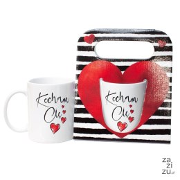 Kubek ceramiczny w ozdobnym opakowaniu z napisem 