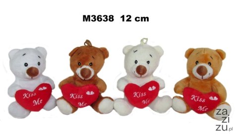 Miś pluszowy z sercem Kiss me 4 kolory M3638 Miś pluszowy z sercem Kiss me 4 kolory M3638