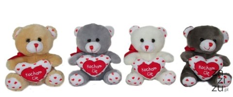 Miś z sercem 15cm Kocham Cię 4 wzory | M3636 Miś z sercem 15cm Kocham Cię 4 wzory | M3636