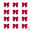 Świąteczne kokardy czerwone małe 12 sztuk 910120
