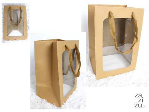 Torba prezentowa 12szt. papierowa z okienkiem 35 x 25 x 18 cm PDA-2405XL