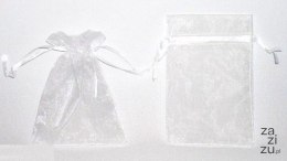 Torebka z organzy 15x12cm białe 12szt. | TORT-0032