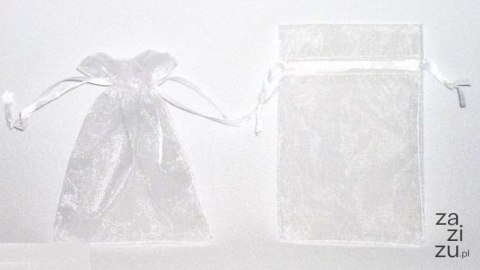 Torebka z organzy 15x12cm białe 12szt. | TORT-0032 Torebka z organzy 15x12cm białe 12szt. | TORT-0032