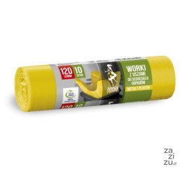 Worki z uszami do segregacji odpadów PLASTIK METAL 120L 10szt żółte STELLA 9542