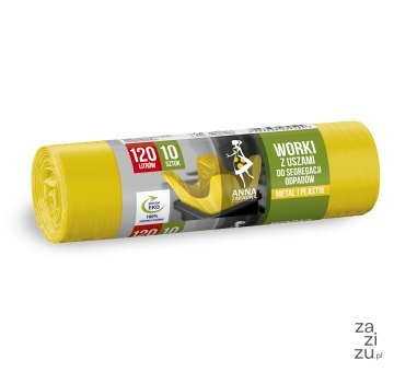 Worki z uszami do segregacji odpadów PLASTIK METAL 120L 10szt żółte STELLA 9542 Worki z uszami do segregacji odpadów PLASTIK METAL 120L 10szt żółte STELLA 9542