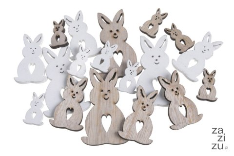 Zające wykrawanki mix 3 rozmiary 7cm 5cm 3cm 18szt. 129CAN21017 Zające wykrawanki mix 3 rozmiary 7cm 5cm 3cm 18szt. 129CAN21017
