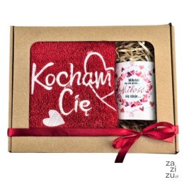 Zestaw ręcznik + kubek MIŁOŚCI SIĘ NIE PISZE....3328-WAL5