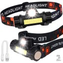 Latarka czołowa cob 4w1 lampka czołówka z magnesem 08311