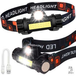 Latarka czołowa cob 4w1 lampka czołówka z magnesem 08311