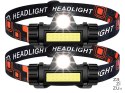 Latarka czołowa cob 4w1 lampka czołówka z magnesem 08311