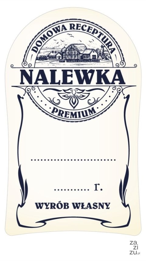 Naklejki na NALEWKI DOMOWA RECEPTURA PREMIUM 10szt. 55mm x 92mm Naklejki na NALEWKI DOMOWA RECEPTURA PREMIUM 10szt. 55mm x 92mm