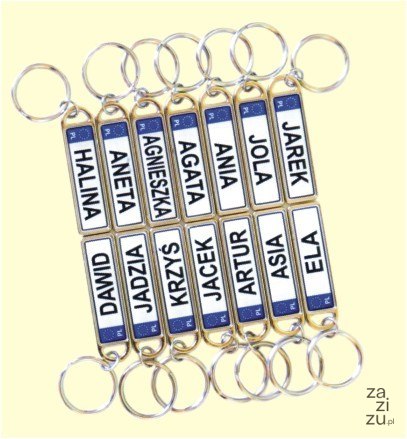 Brelok imiona damskie metal 10szt. | 5872 Brelok imiona damskie metal 10szt. | 5872