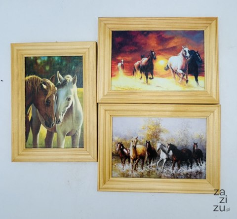 Obraz w drewnianej ramie 10/15 - konie Obraz w drewnianej ramie 10/15 - konie