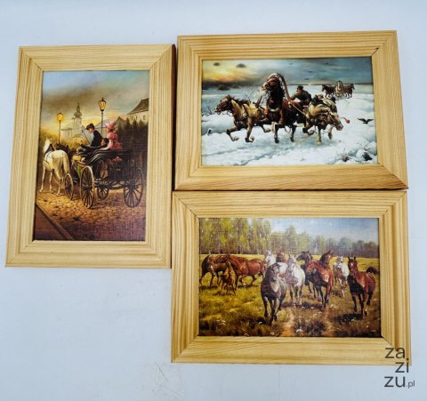 Obraz w drewnianej ramie 10/15 - konie Obraz w drewnianej ramie 10/15 - konie