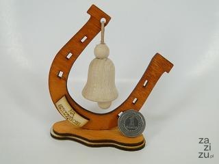 Podkówka z dzwonkiem drewnianym 11 x 10 cm | 7900 Podkówka z dzwonkiem drewnianym 11 x 10 cm | 7900