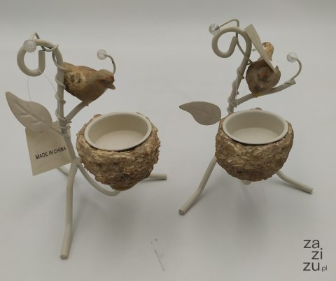 Świecznik metal z ptaszkiem | 20-5107 Świecznik metal z ptaszkiem | 20-5107