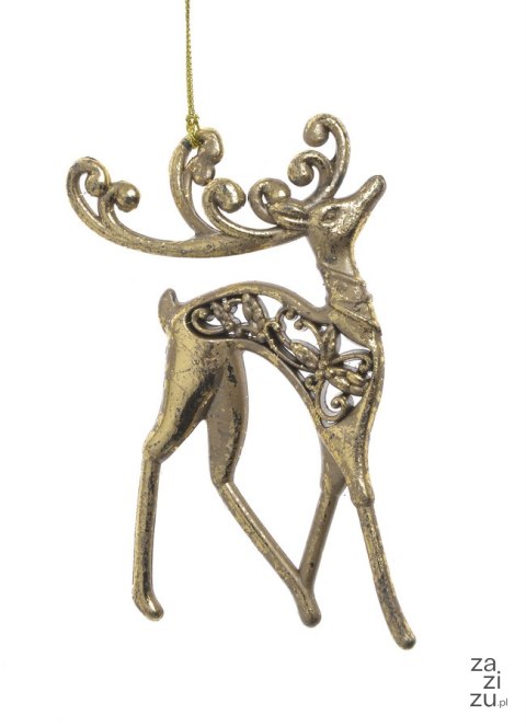 Zawieszka świąteczna - jeleń renifer złoty 12cm | 9CAN9357_GLD Zawieszka świąteczna - jeleń renifer złoty 12cm | 9CAN9357_GLD