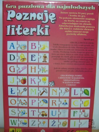 Gra puzzlowa - poznaję literki Gra puzzlowa - poznaję literki