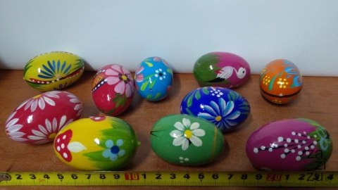 Jajko kurze 10szt. pisanki drewniane - ręcznie malowane Jajko kurze 10szt. pisanki drewniane - ręcznie malowane