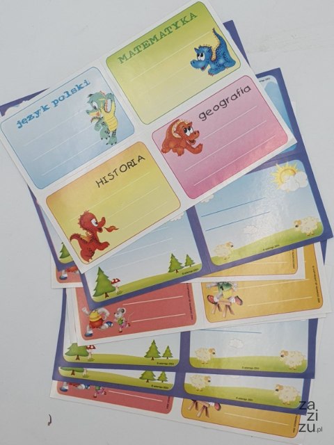 Naklejki na zeszyt 10kpl x 4szt Naklejki na zeszyt 10kpl x 4szt