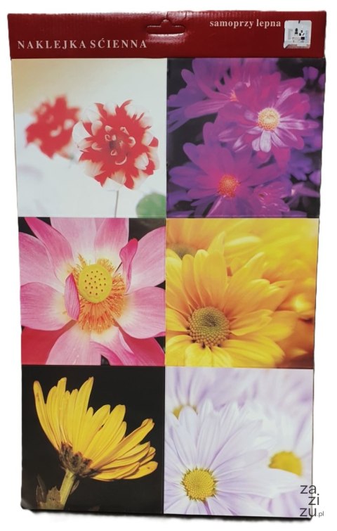 Naklejki samoprzylepne kwiaty 17,5 x 17,5 cm - 6 szt. Naklejki samoprzylepne kwiaty 17,5 x 17,5 cm - 6 szt.