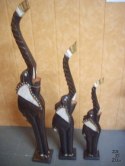 Słoń drewniany 3szt 60/80/100cm TK60/CS171A