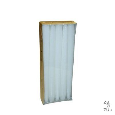 Świeca stożek biała lakierowana 10szt. 240/22mm Świeca stożek biała lakierowana 10szt. 240/22mm