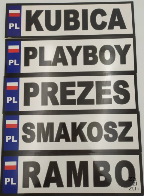 Tablice rejestracyjne KSYWY 40szt. Tablice rejestracyjne KSYWY 40szt.