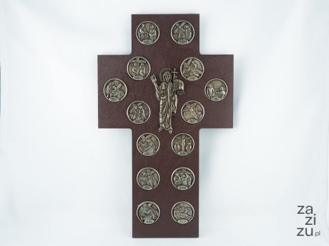 Krzyż - droga krzyżowa/monety 26cm Krzyż - droga krzyżowa/monety 26cm