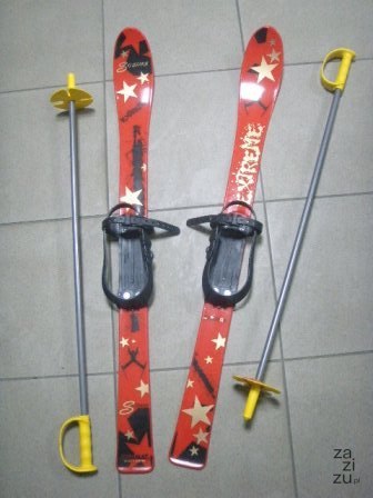 Narty dziecięce + kijki 90cm Narty dziecięce + kijki 90cm