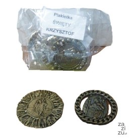 Plakietka metalowa św. Krzysztof 10szt.