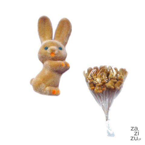 Zajączek 10szt na piku flokowany Zajączek 10szt na piku flokowany