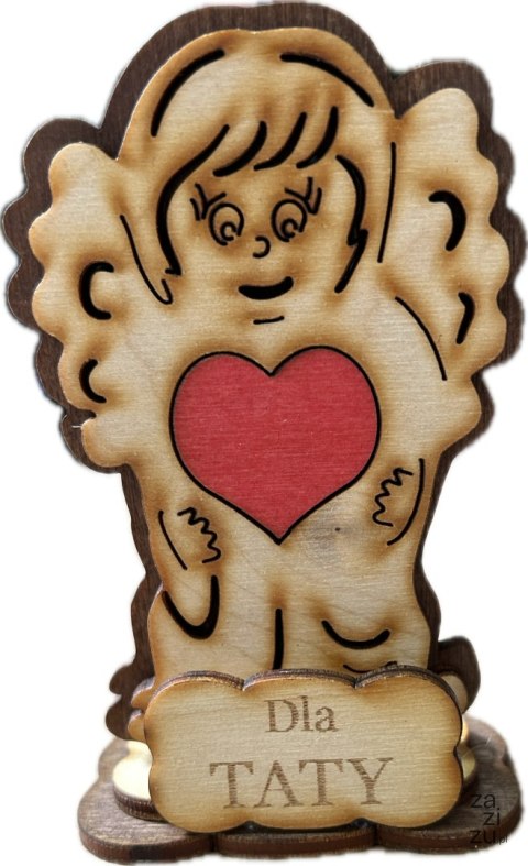 Anioł stojący z sercem dla TATY 11 x 6 cm | P413 Anioł stojący z sercem dla TATY 11 x 6 cm | P413