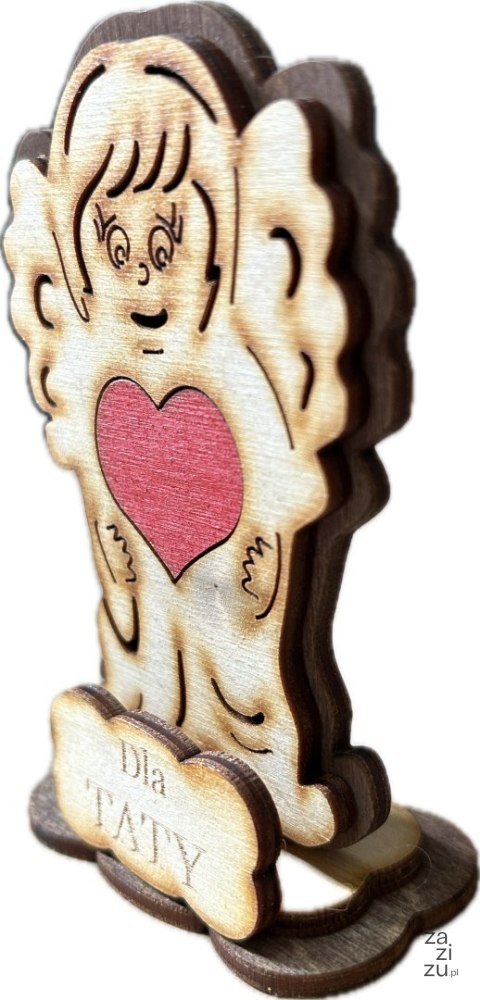 Anioł stojący z sercem dla TATY 11 x 6 cm | P413 Anioł stojący z sercem dla TATY 11 x 6 cm | P413