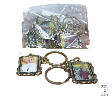 Brelok metalowy emblemat dwustronny Św. Krzysztof - 10szt Brelok metalowy emblemat dwustronny Św. Krzysztof - 10szt
