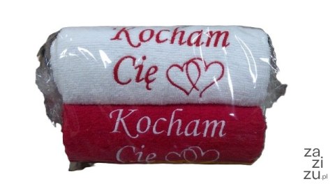 Ręcznik 2szt KOCHAM CIĘ 9525 Ręcznik 2szt KOCHAM CIĘ 9525