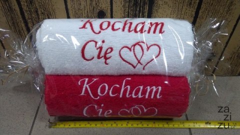 Ręcznik 2szt KOCHAM CIĘ 9525 Ręcznik 2szt KOCHAM CIĘ 9525
